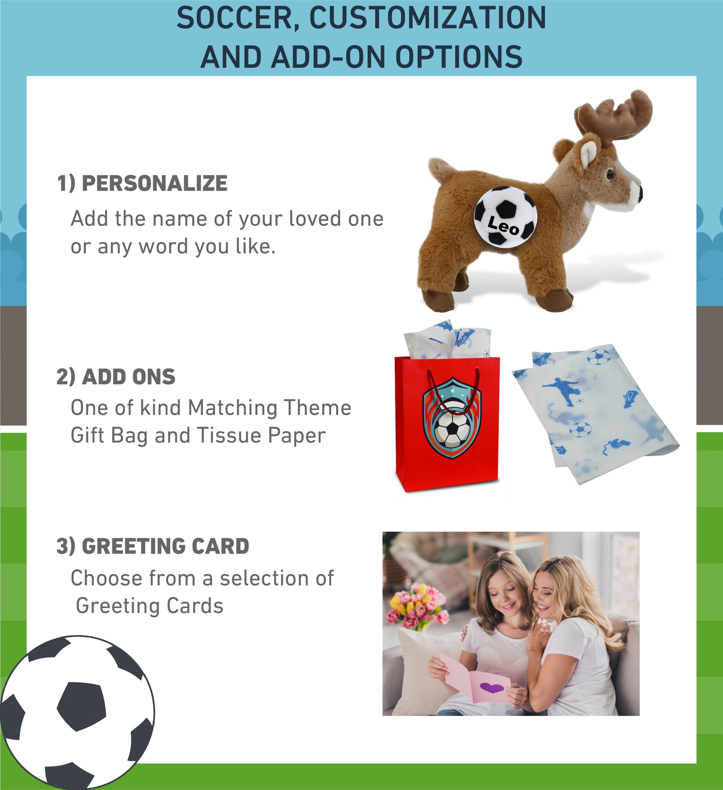 SUPER-SOFT PLUSH - STANDING DEER 9" WITH SOCCER PLUSH