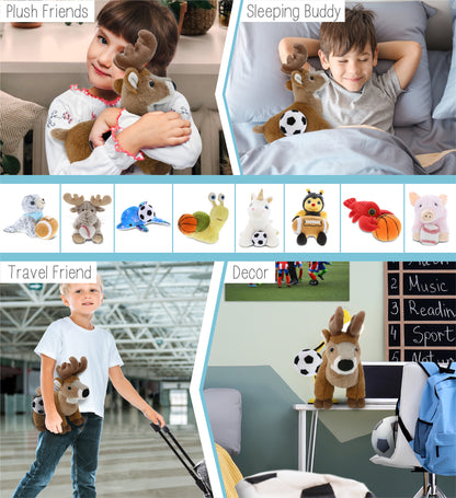 SUPER-SOFT PLUSH - STANDING DEER 9" WITH SOCCER PLUSH