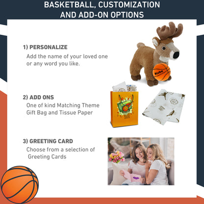 SUPER-SOFT PLUSH - STANDING DEER 9" WITH BASKETBALL PLUSH