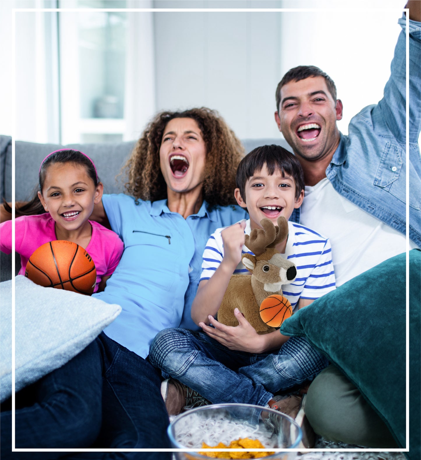 SUPER-SOFT PLUSH - STANDING DEER 9" WITH BASKETBALL PLUSH