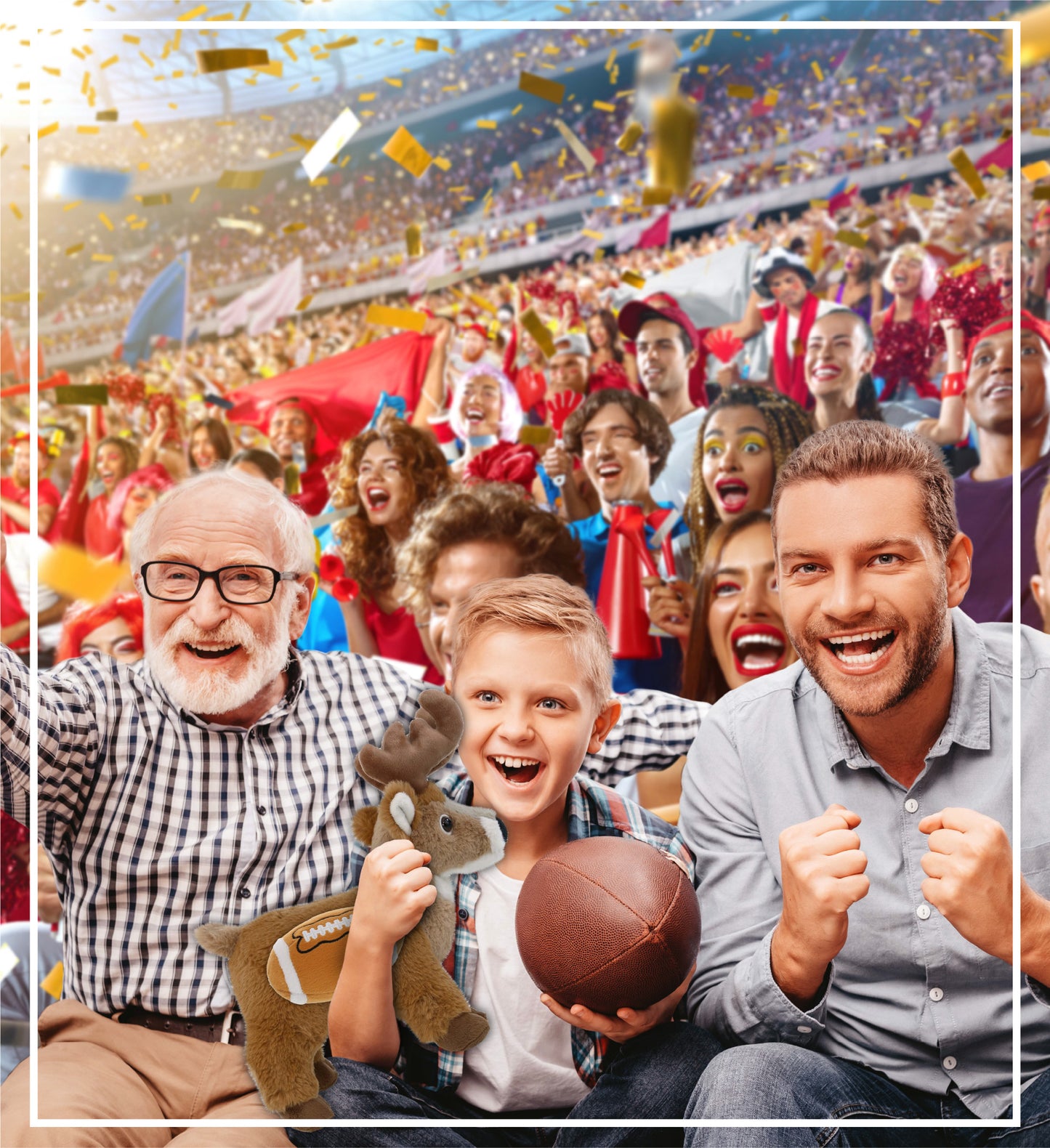 SUPER-SOFT PLUSH - STANDING DEER 9" WITH FOOTBALL PLUSH