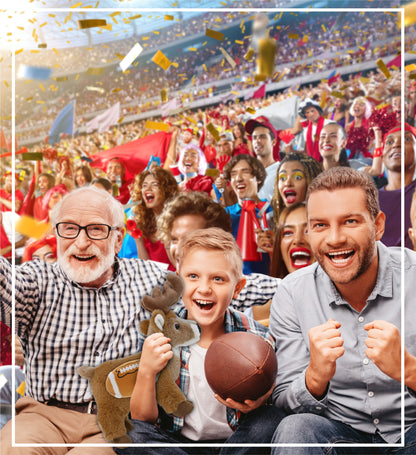 SUPER-SOFT PLUSH - STANDING DEER 9" WITH FOOTBALL PLUSH