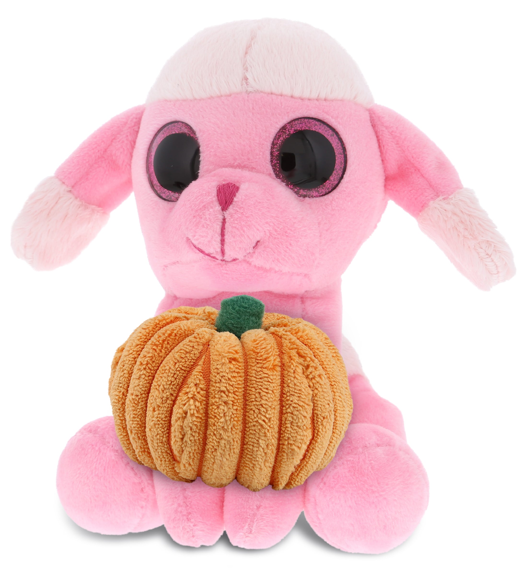PLUSH PUMPKIN - SPARKLE EYES PLUSH - SMALL PINK POODLE DOG