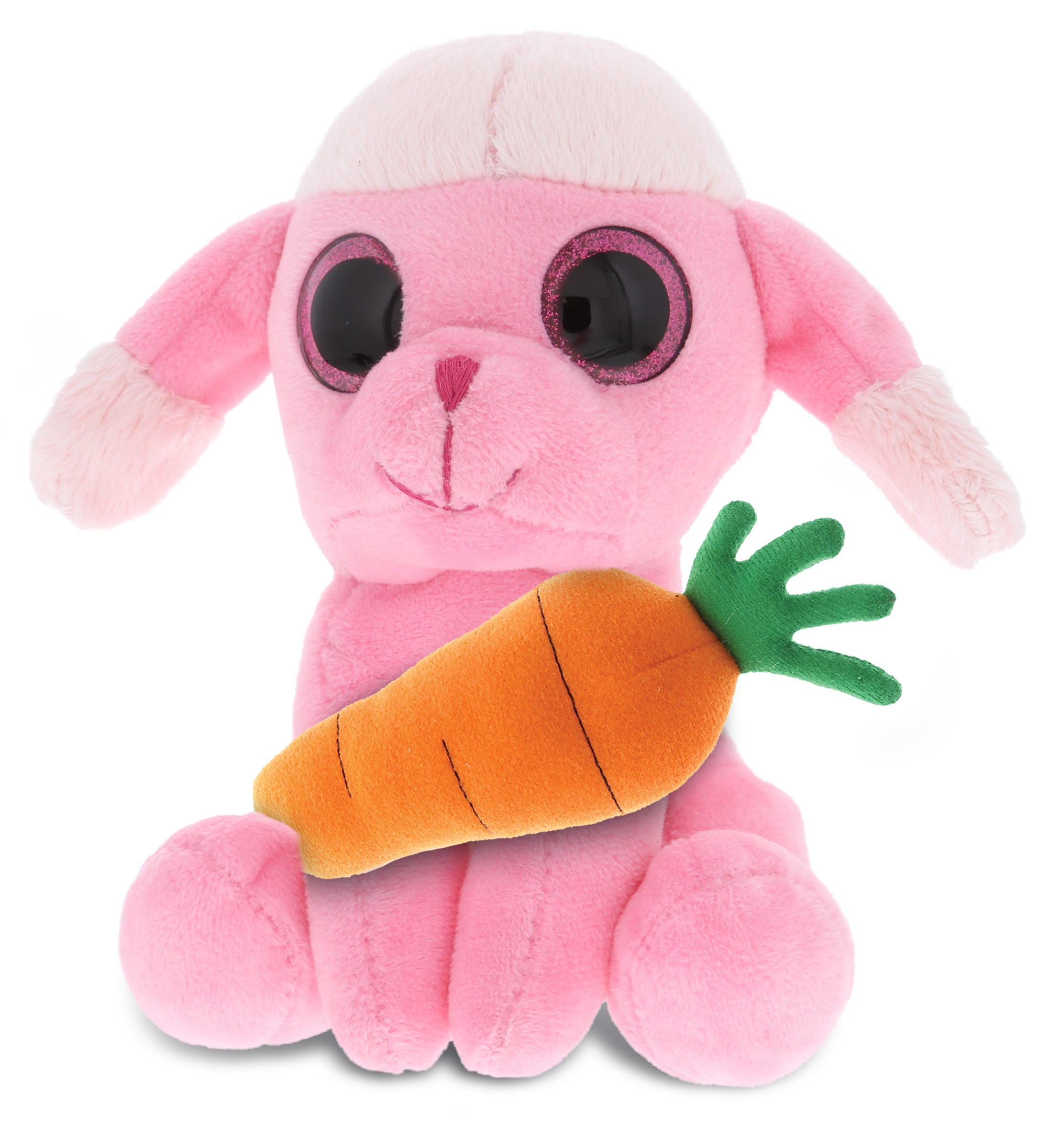 PLUSH CARROT - SPARKLE EYES PLUSH - SMALL PINK POODLE DOG