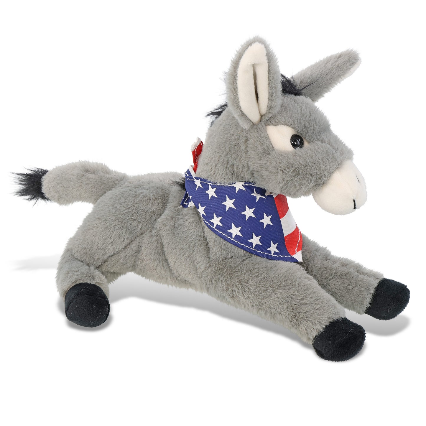 SUPER-SOFT PLUSH - LAYING DONKEY 9" WITH USA BANDANA