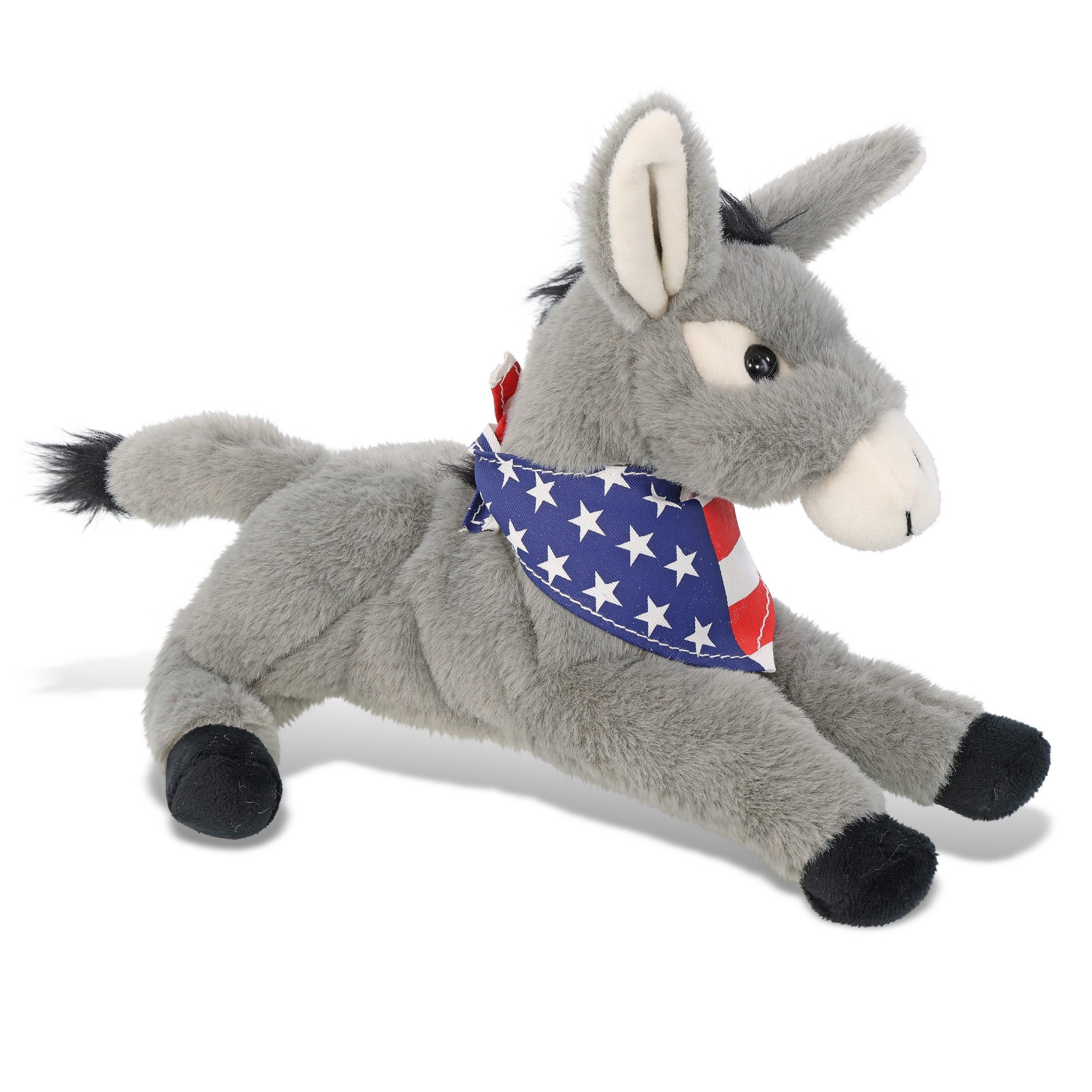SUPER-SOFT PLUSH - LAYING DONKEY 9" WITH USA BANDANA