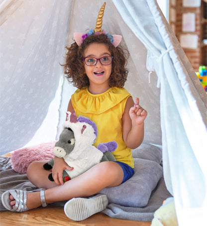 SUPER-SOFT PLUSH - LAYING DONKEY 9" WITH UNICORN DRESS UP