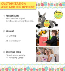 DolliBu Super Soft Lying Donkey with Yellow Easter Egg Plush Toy - 9 Inches