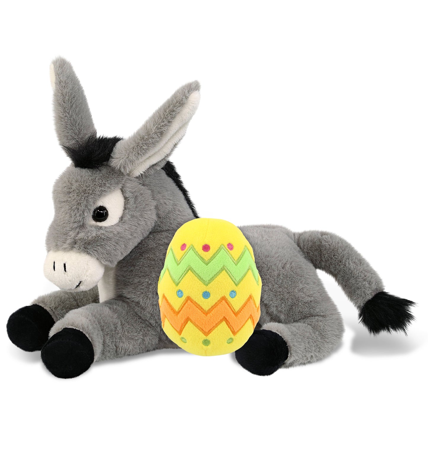 DolliBu Super Soft Lying Donkey with Yellow Easter Egg Plush Toy - 9 Inches