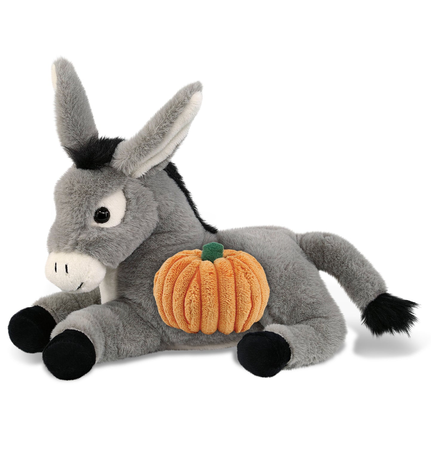 PLUSH PUMPKIN - SUPER-SOFT PLUSH - LAYING DONKEY 9"