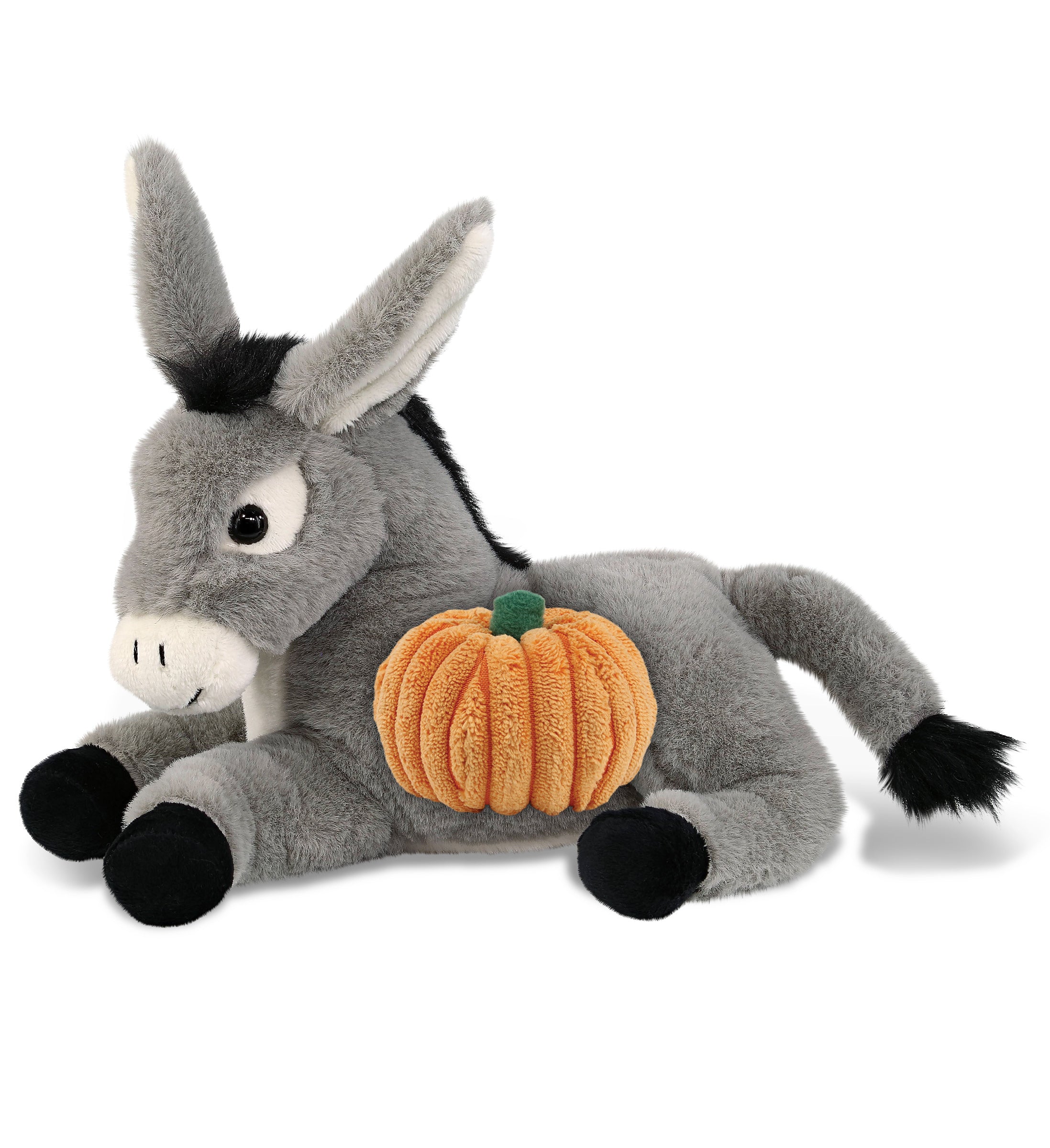 PLUSH PUMPKIN - SUPER-SOFT PLUSH - LAYING DONKEY 9"