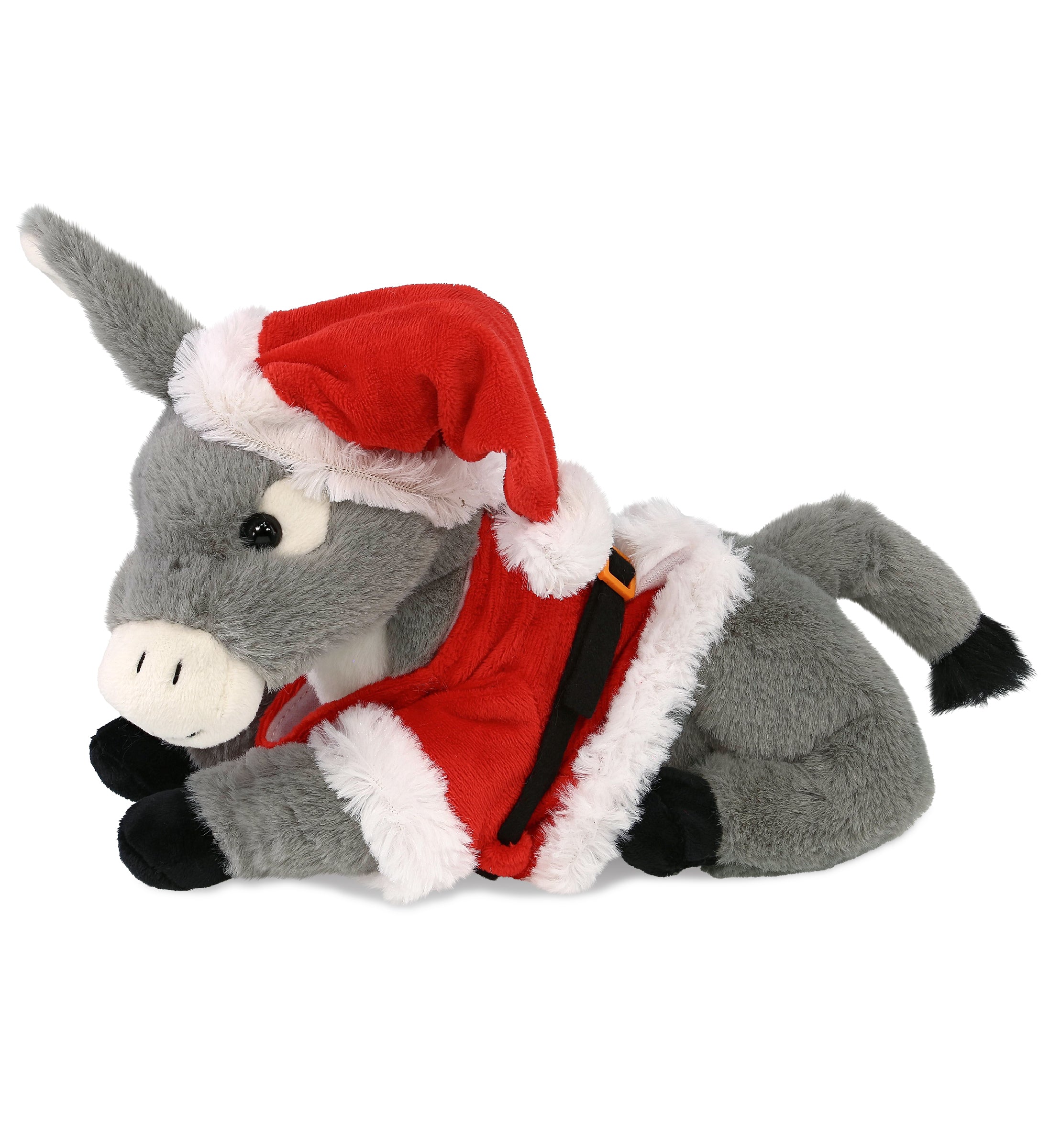 PLUSH SANTA - SUPER-SOFT PLUSH - LAYING DONKEY 9"