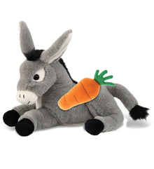 DolliBu Happy Easter Super Soft Plush Lying Donkey with Carrot Plush - 9 Inches