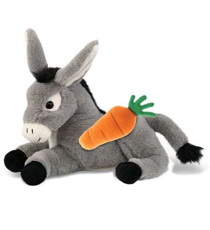 DolliBu Happy Easter Super Soft Plush Lying Donkey with Carrot Plush - 9 Inches