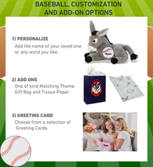 SUPER-SOFT PLUSH - LAYING DONKEY 9" WITH BASEBALL PLUSH