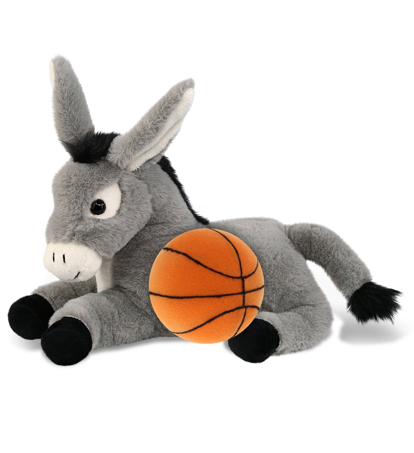 SUPER-SOFT PLUSH - LAYING DONKEY 9" WITH BASKETBALL PLUSH
