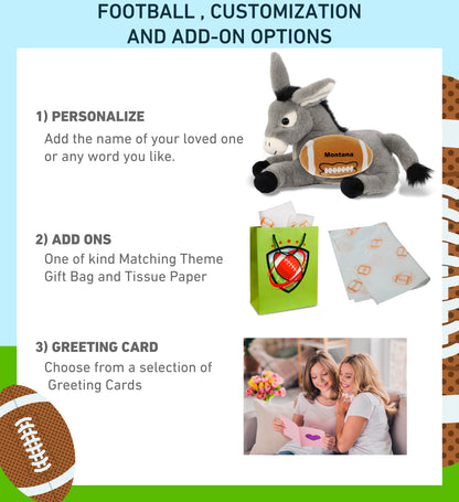 SUPER-SOFT PLUSH - LAYING DONKEY 9" WITH FOOTBALL PLUSH