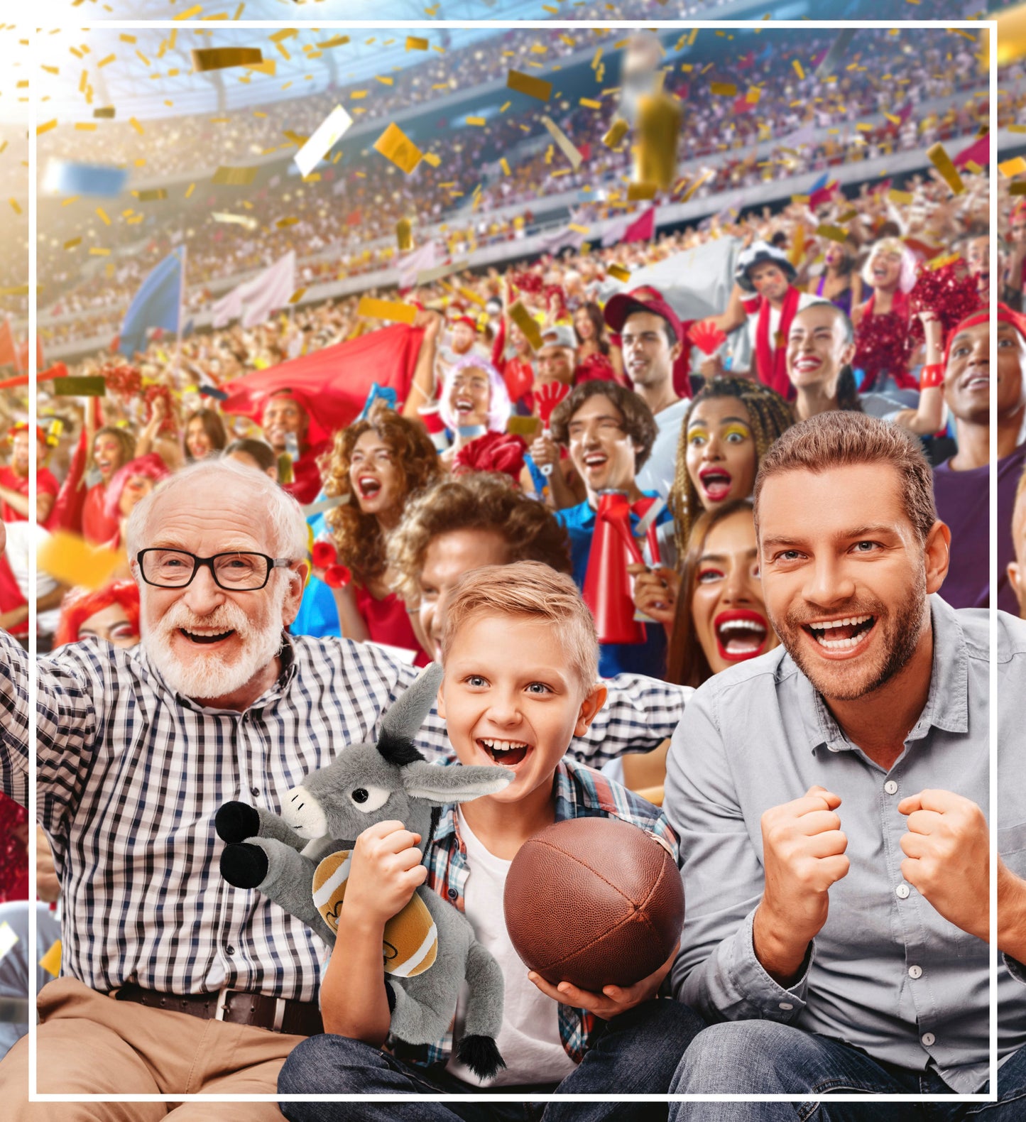 SUPER-SOFT PLUSH - LAYING DONKEY 9" WITH FOOTBALL PLUSH