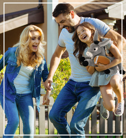 SUPER-SOFT PLUSH - LAYING DONKEY 9" WITH FOOTBALL PLUSH