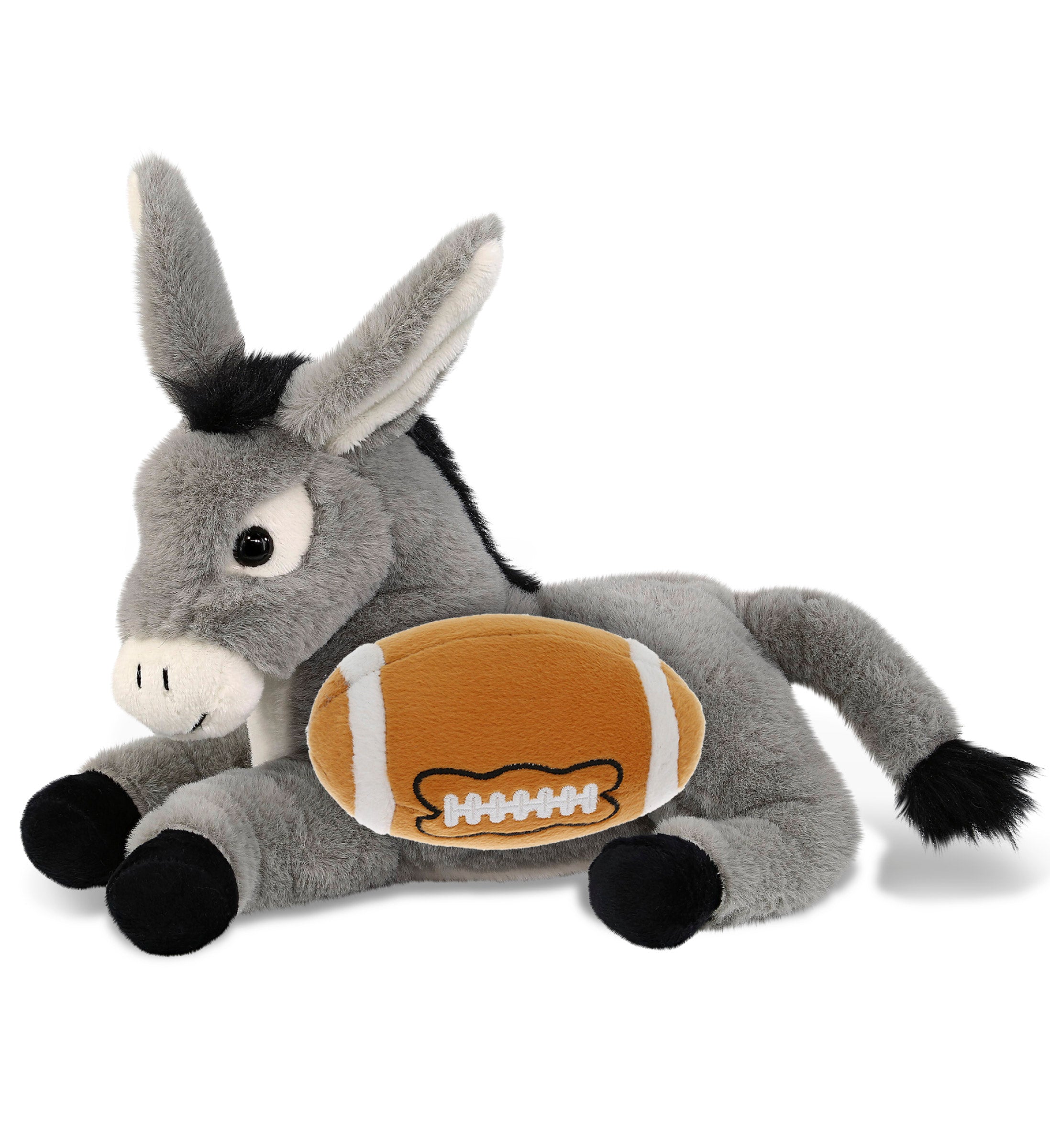 SUPER-SOFT PLUSH - LAYING DONKEY 9" WITH FOOTBALL PLUSH