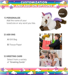 SUPER-SOFT PLUSH - LAYING BROWN HORSE 12" WITH UNICORN DRESS UP