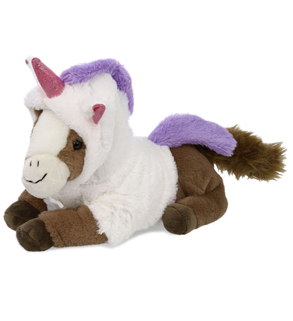 SUPER-SOFT PLUSH - LAYING BROWN HORSE 12" WITH UNICORN DRESS UP