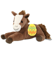 DolliBu Super Soft Lying Brown Horse with Yellow Easter Egg Plush - 12 Inches