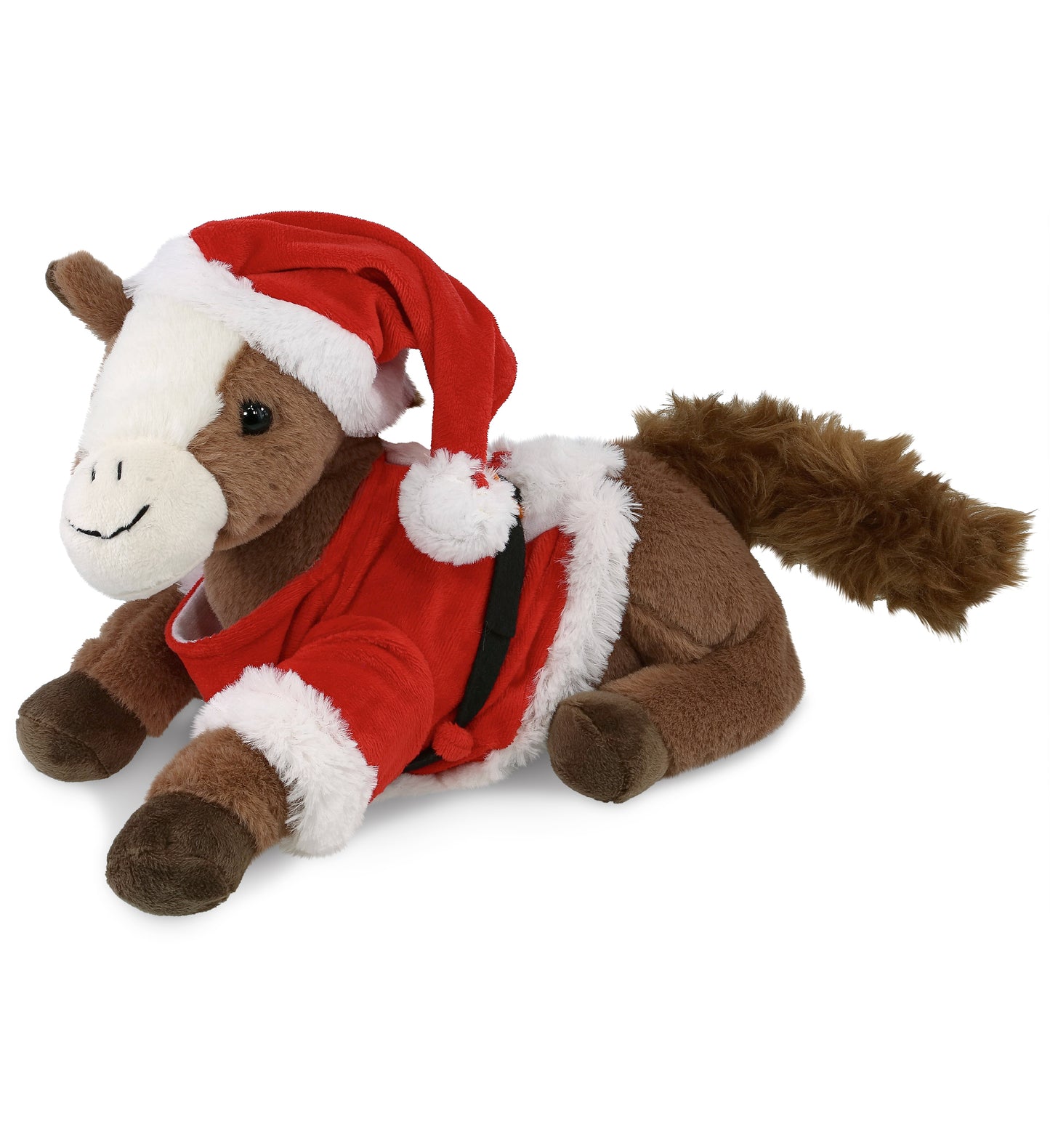 PLUSH SANTA - SUPER-SOFT PLUSH - LAYING BROWN HORSE 12"
