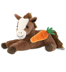 DolliBu Happy Easter Super Soft Plush Lying Brown Horse with Carrot - 12 Inches