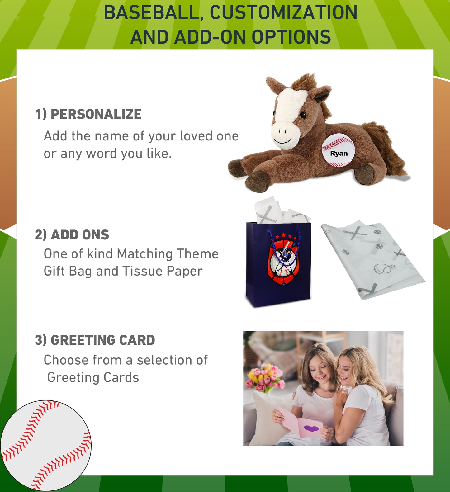 SUPER-SOFT PLUSH - LAYING BROWN HORSE 12" WITH BASEBALL PLUSH