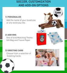 SUPER-SOFT PLUSH - LAYING BROWN HORSE 12" WITH SOCCER PLUSH