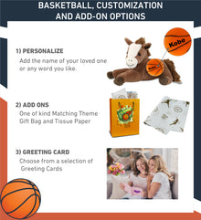 SUPER-SOFT PLUSH - LAYING BROWN HORSE 12" WITH BASKETBALL PLUSH