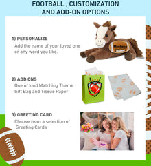 SUPER-SOFT PLUSH - LAYING BROWN HORSE 12" WITH FOOTBALL PLUSH