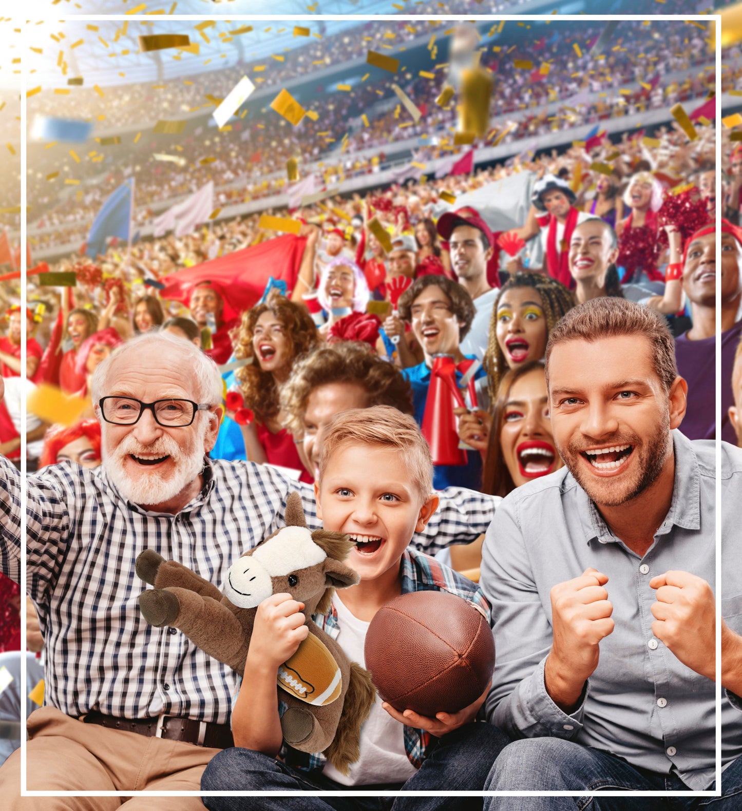 SUPER-SOFT PLUSH - LAYING BROWN HORSE 12" WITH FOOTBALL PLUSH