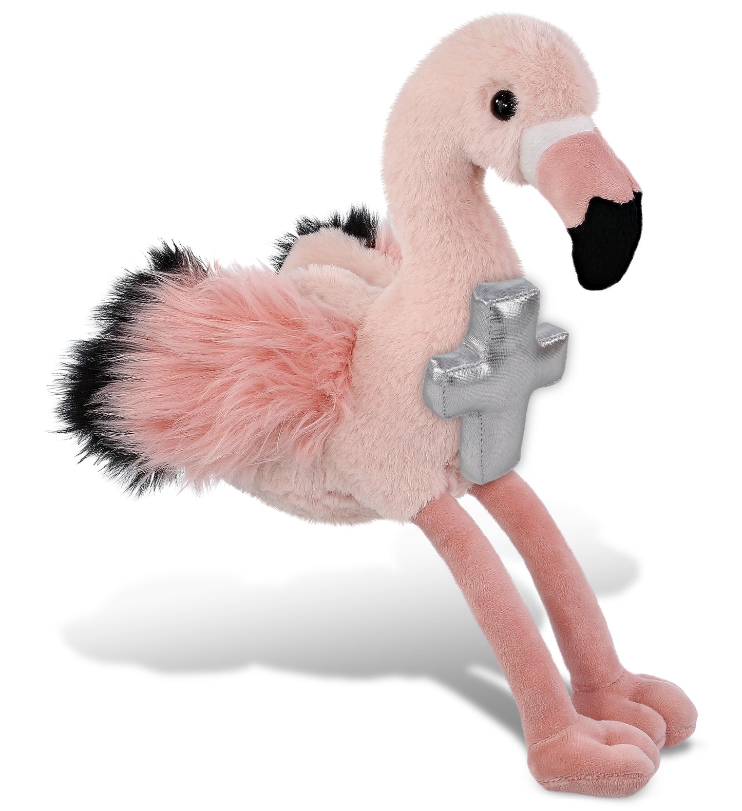 PLUSH CROSS - SUPER-SOFT PLUSH - ROSE FLAMINGO 8.5"