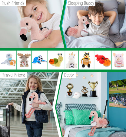 SUPER-SOFT PLUSH - ROSE FLAMINGO 8.5" with Baseball Plush