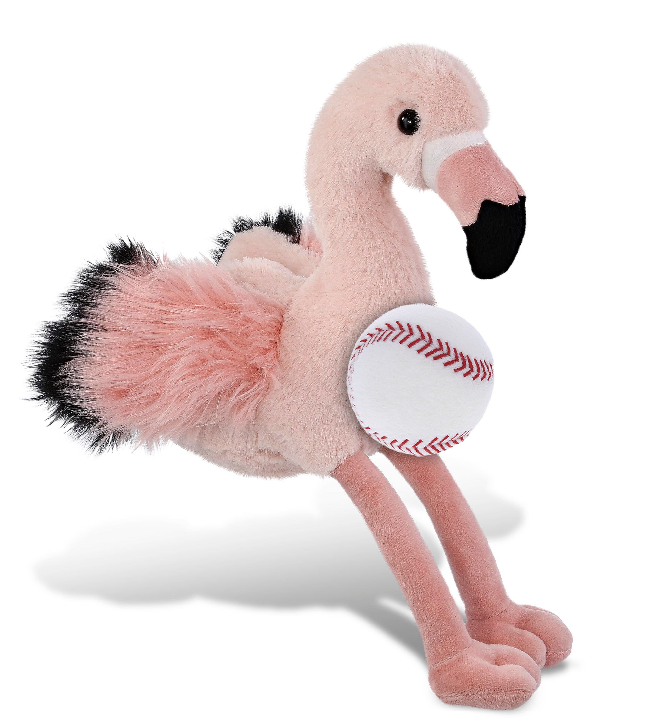 SUPER-SOFT PLUSH - ROSE FLAMINGO 8.5" with Baseball Plush