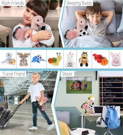 SUPER-SOFT PLUSH - ROSE FLAMINGO 8.5" with Soccer Plush