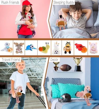 SUPER-SOFT PLUSH - ROSE FLAMINGO 8.5" with Football Plush