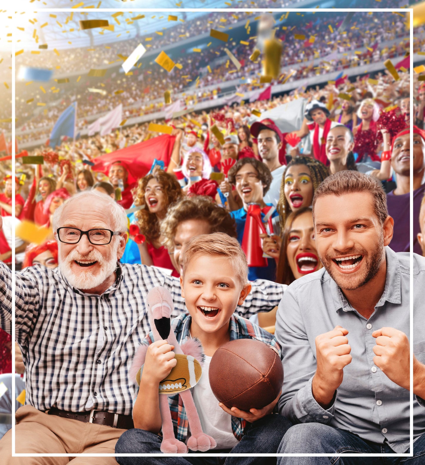 SUPER-SOFT PLUSH - ROSE FLAMINGO 8.5" with Football Plush