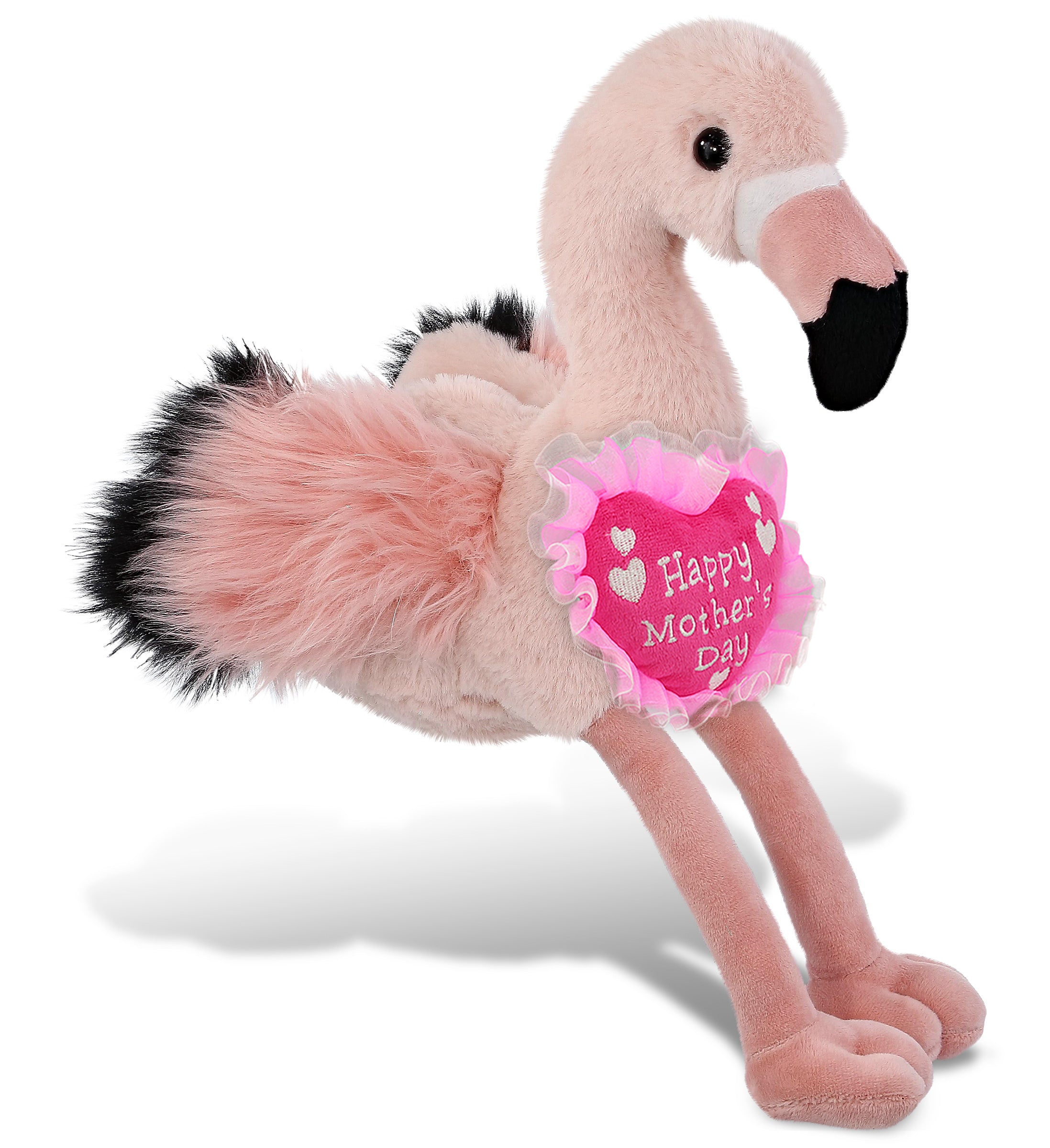 PLUSH MOTHERS DAY HEART - SUPER-SOFT PLUSH - ROSE FLAMINGO 8.5"