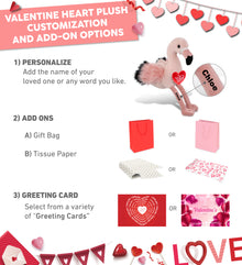 PLUSH I LOVE YOU RED HEART - SUPER-SOFT PLUSH - ROSE FLAMINGO 8.5"