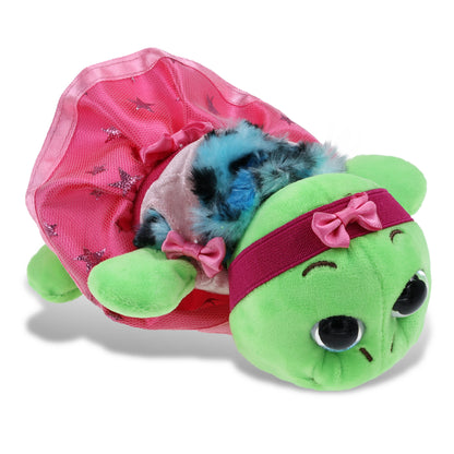 BIG EYE 6" PLUSH - BLUE SHELL SEA TURTLE WITH BALLERINA DRESS UP