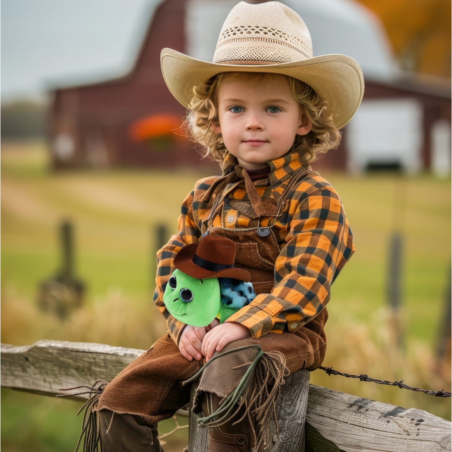 BIG EYE 6" PLUSH - BLUE SHELL SEA TURTLE With COWBOY Dress Up