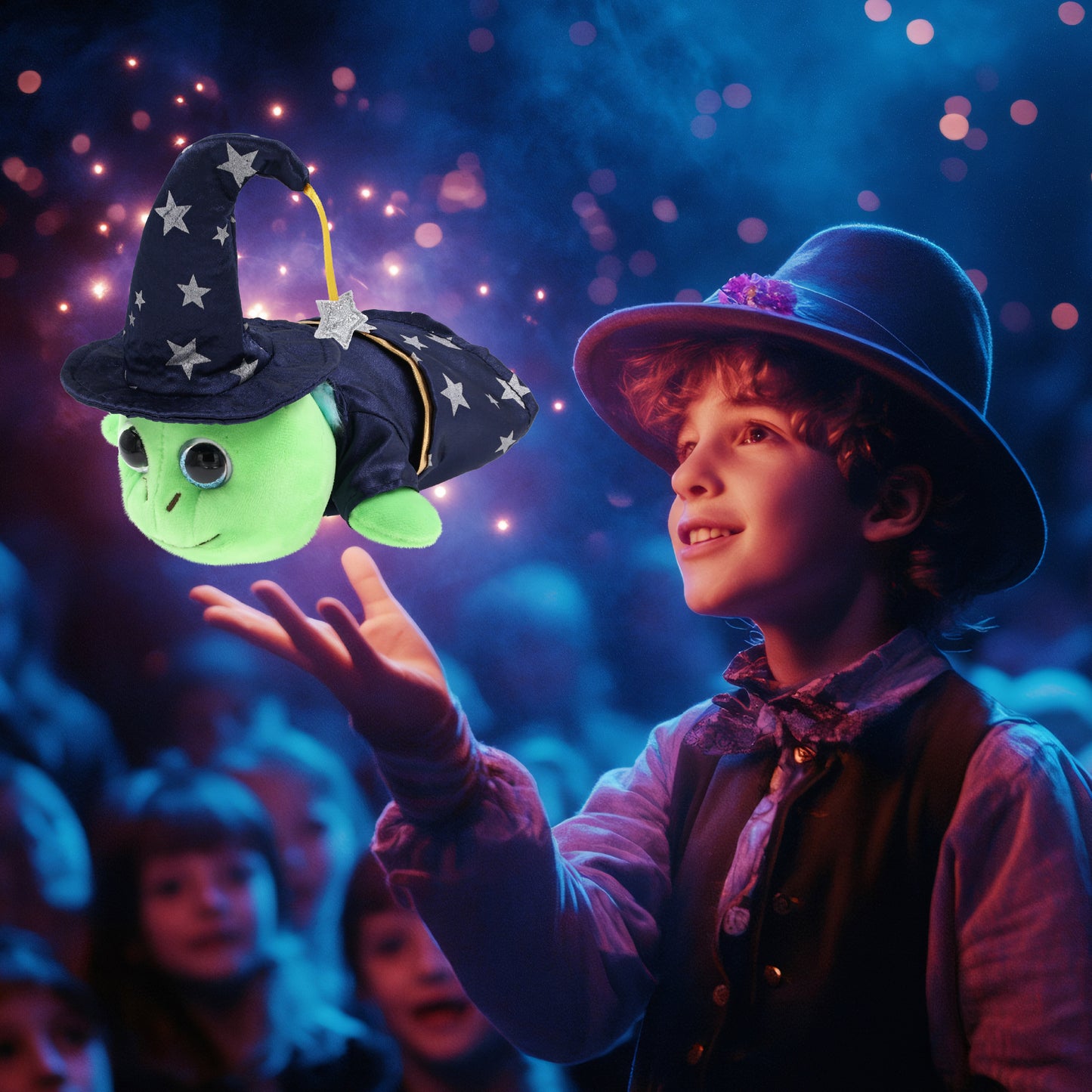 BIG EYE 6" PLUSH - BLUE SHELL SEA TURTLE WIZARD