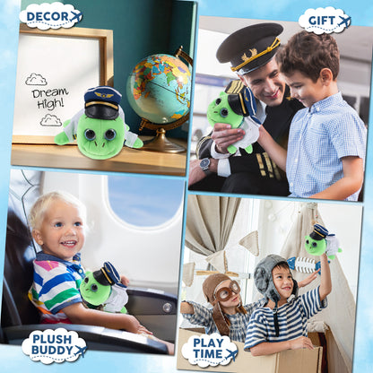 BIG EYE 6" PLUSH - BLUE SHELL SEA TURTLE PILOT DRESS UP