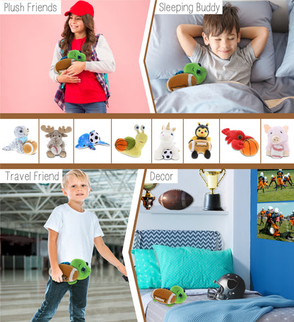 BIG EYE 6' PLUSH - BLUE SHELL SEA TURTLE With Football Plush