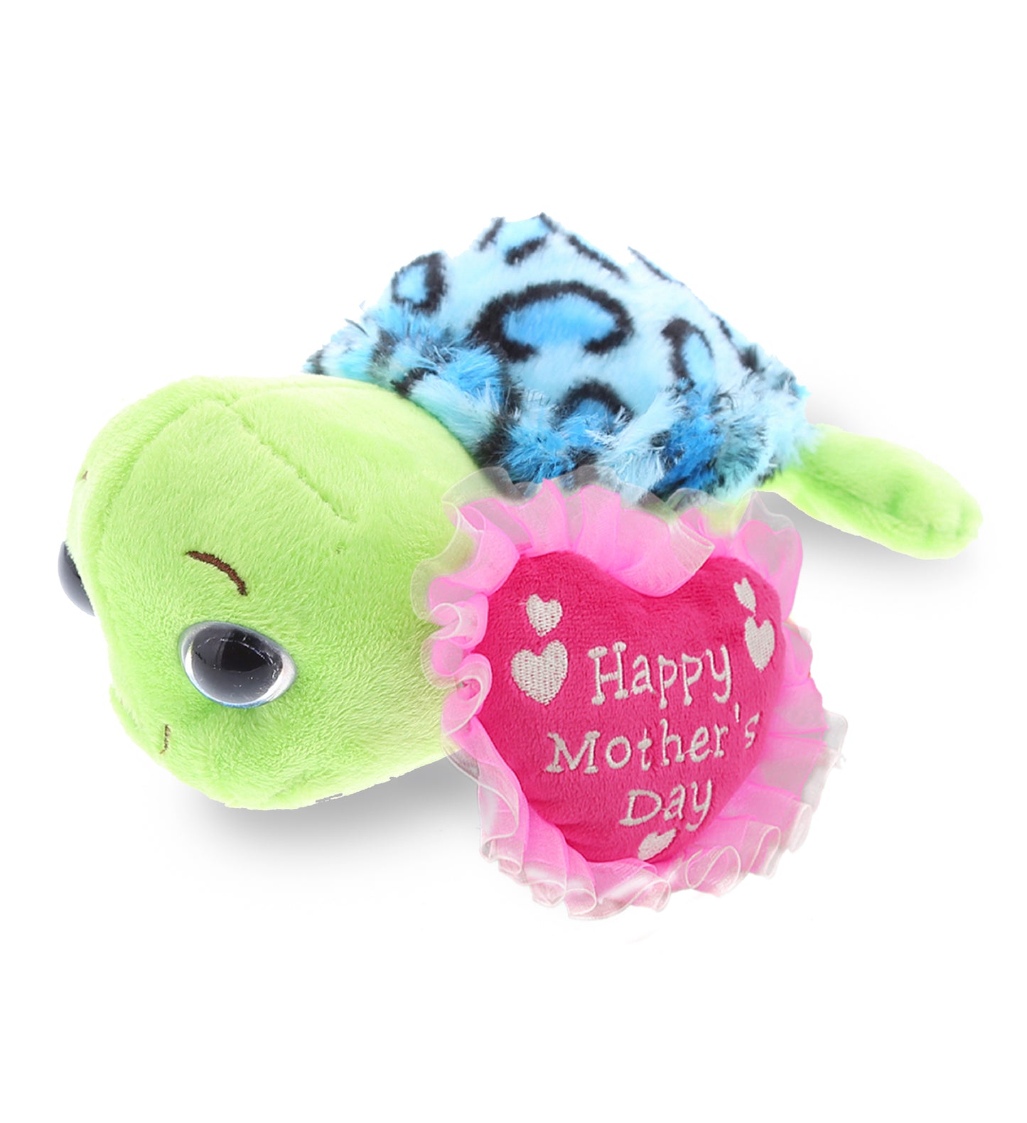PLUSH MOTHERS DAY HEART - BIG EYE 6" PLUSH - BLUE SHELL SEA TURTLE