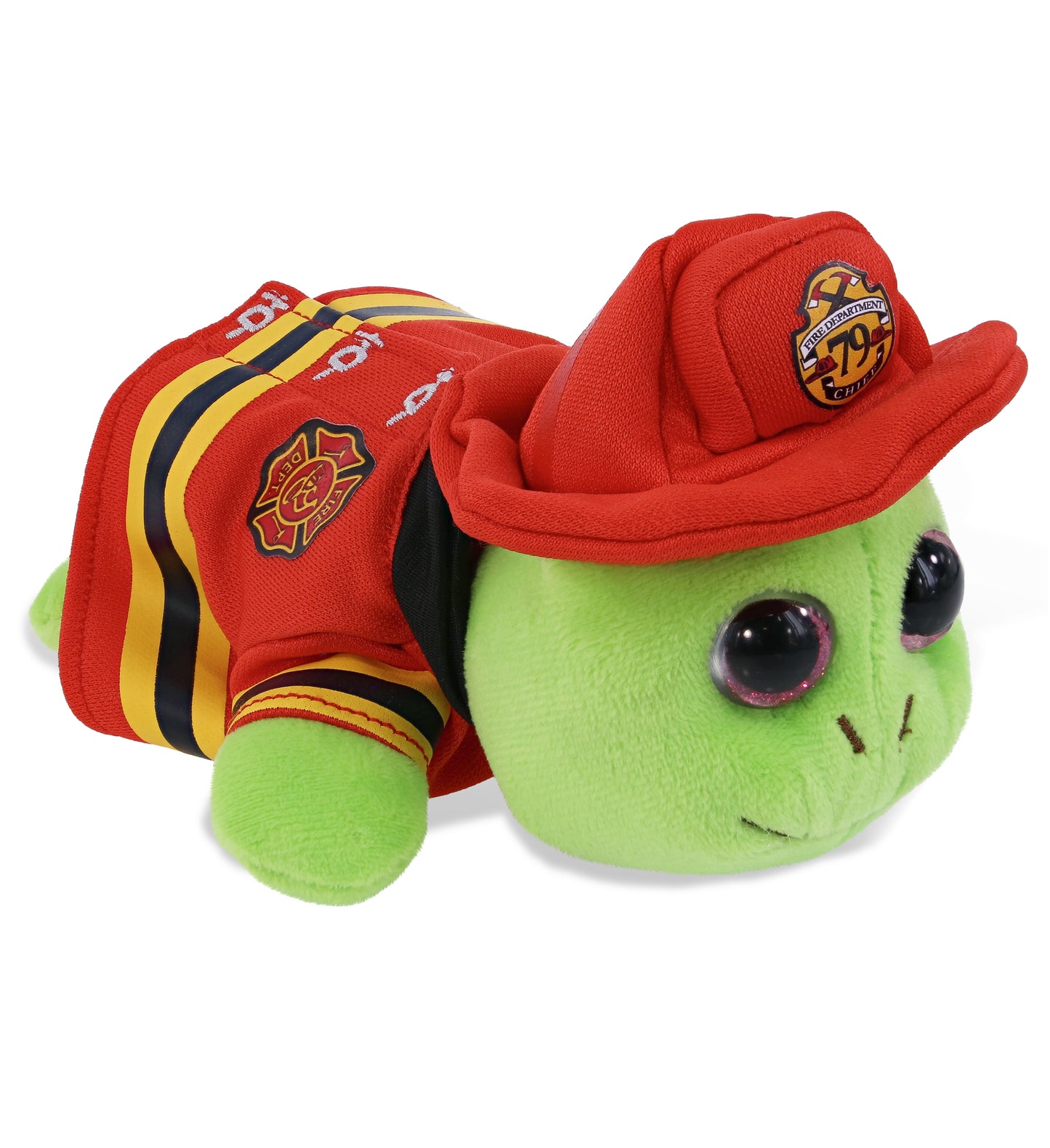 PLUSH FIREMAN - BIG EYE 6" PLUSH - PINK SHELL SEA TURTLE