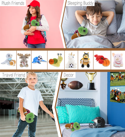 BIG EYE 6' PLUSH - PINK SHELL SEA TURTLE With Football Plush